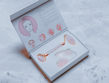 Load image into Gallery viewer, Rose Quartz Roller & gua sha use directions