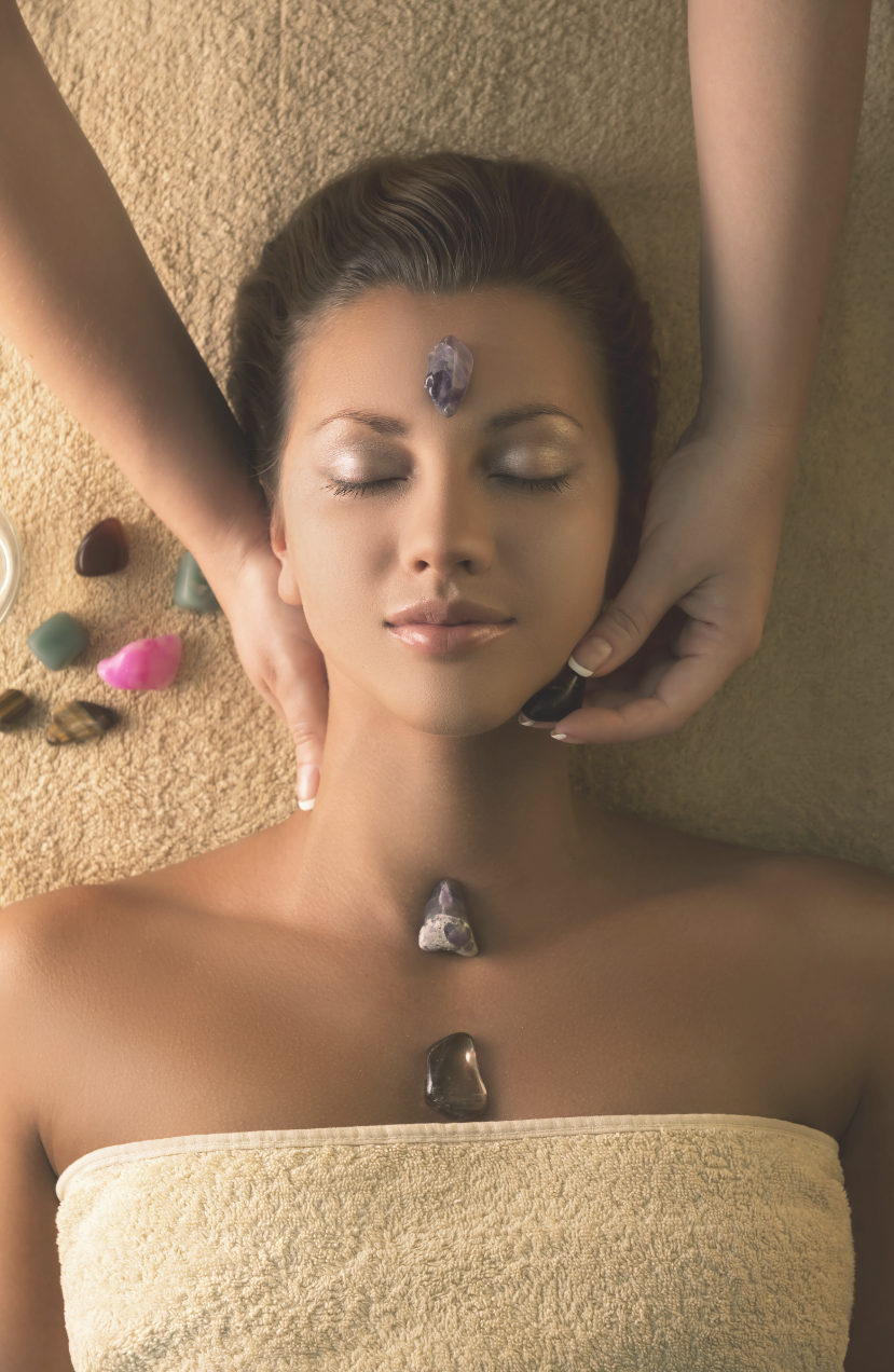 glowing skin, hot stone massage, healing stone, deep exfoliation, exfoliating gloves, glow away skin