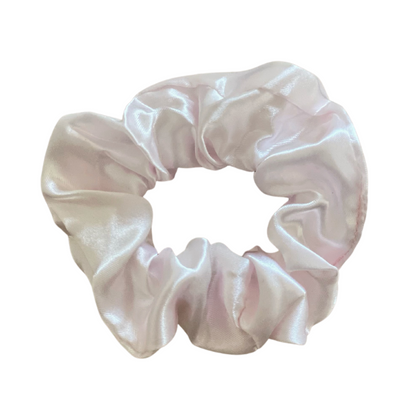 blush pink silk hair scrunchie